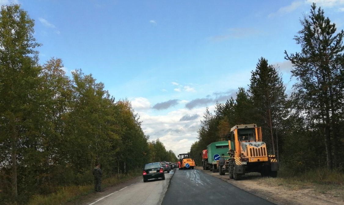 Под Северодвинском продолжается ремонт Кородского шоссе